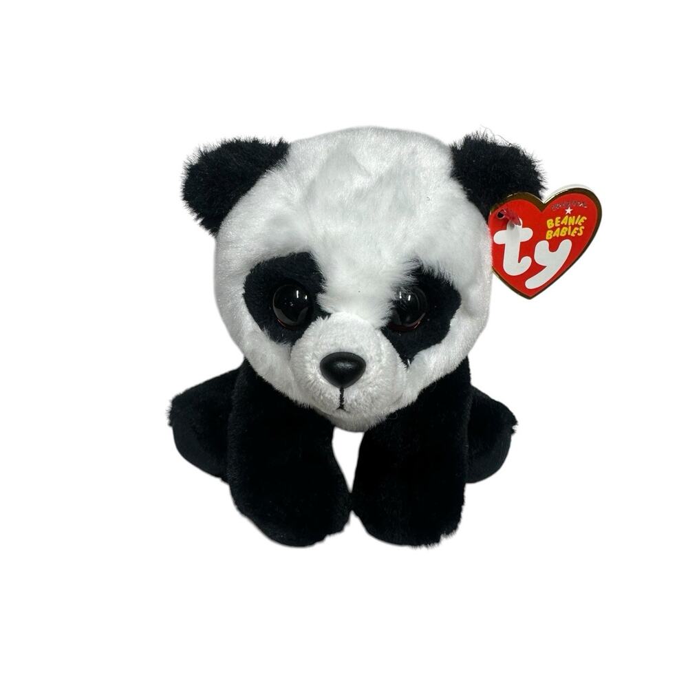 Original Ty Beanie Babies Bamboo the Panda 6" Stuffed Plush Toy VelveTY 2017